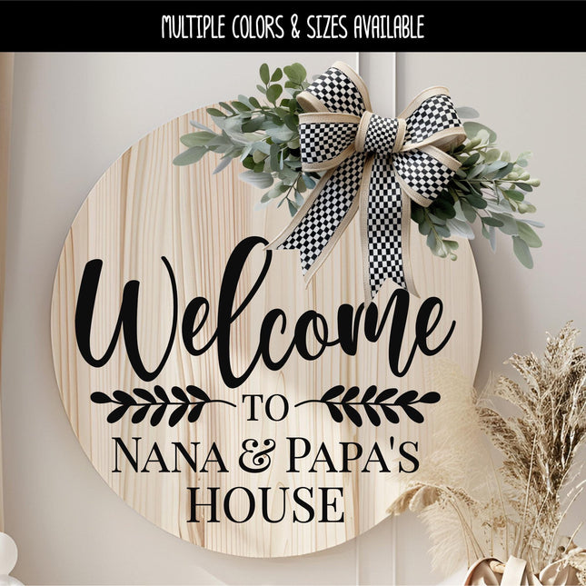 Custom Welcome to Grandparents Name House Decal, Custom Grandparents Sign, Custom Nana & Papa Sticker, Custom Grandma and Grandpa Decal