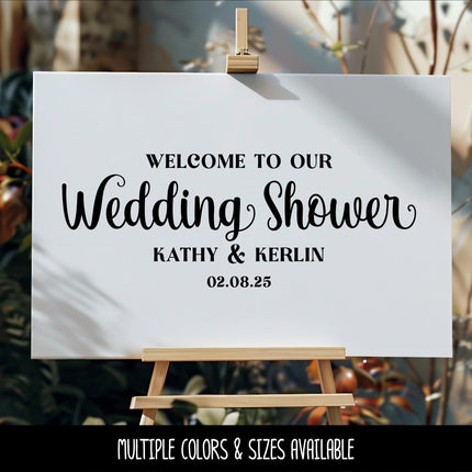 Customizable Welcome to Our Wedding Shower Decal, Customizable Wedding Sticker, Personalized Wedding Sign, Custom Wedding Shower Window