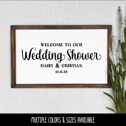 Customizable Welcome to Our Wedding Shower Decal, Customizable Wedding Sticker, Personalized Wedding Sign, Custom Wedding Shower Window
