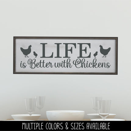 Life is Better with Chickens decal - Life is Better with Chickens Sticker - Life is Better with Chickens Wall Decal - Wall Mural, Door Decal