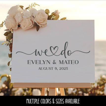 Customizable We Do Decal, Name, Date, Custom We Do Wedding Sticker, Personalized We Do Wedding Sign, Customized Wedding We Do Window Decal