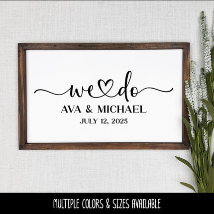 Customizable We Do Decal, Name, Date, Custom We Do Wedding Sticker, Personalized We Do Wedding Sign, Customized Wedding We Do Window Decal