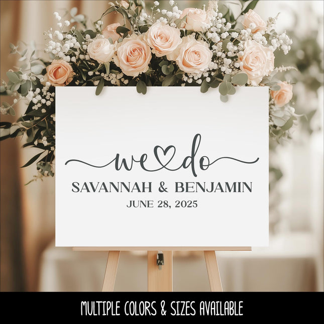 Customizable We Do Decal, Name, Date, Custom We Do Wedding Sticker, Personalized We Do Wedding Sign, Customized Wedding We Do Window Decal