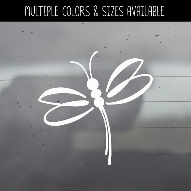Simple Dragonfly Decal – Nature-Inspired Vinyl Sticker for Doors, Cars, Laptops, Walls, Yeti Minimalist Dragonfly Sticker Design Gift Idea