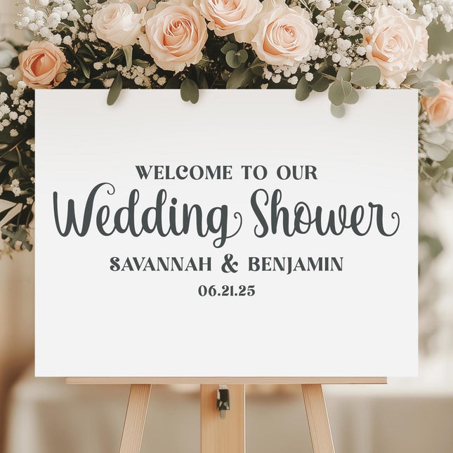 Customizable Welcome to Our Wedding Shower Decal, Customizable Wedding Sticker, Personalized Wedding Sign, Custom Wedding Shower Window