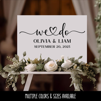 Customizable We Do Decal, Name, Date, Custom We Do Wedding Sticker, Personalized We Do Wedding Sign, Customized Wedding We Do Window Decal