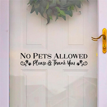 No Pets Allowed Decal - No Pets Allowed Sticker -No Dogs Allowed Sign - No Pets Window Notice - No Dogs Door Sign - No Animals Wall Mural