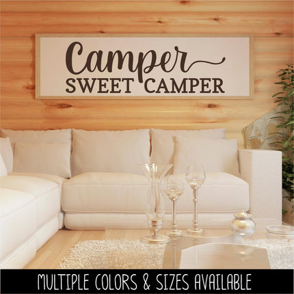 Camper Sweet Camper Decal Vinyl Sticker, RV Car Tent Outdoor Lover Camping Gift Decor Nature Adventure Art Travel Outside Love home outdoors