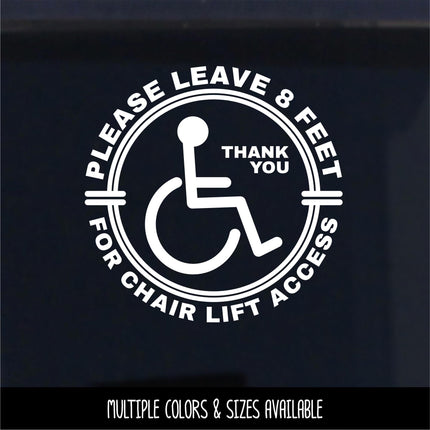 Handicap Chair Lift Access Badge Decal - Disabled Car Decal - Handicap Car Decal - Handicap Ramp Decal - Disabled Wheelchair Decal Mobility