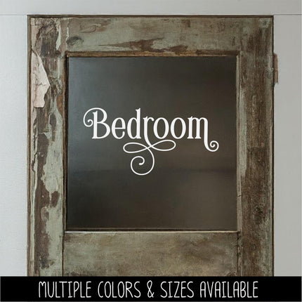 Ornamental Bedroom Vinyl Decal - Bed Sticker - Bedroom Decal -Bedroom Label - Bedroom Sign - Bedroom Wall - Bedroom Decor -Bedroom Door