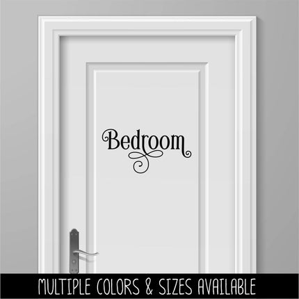 Ornamental Bedroom Vinyl Decal - Bed Sticker - Bedroom Decal -Bedroom Label - Bedroom Sign - Bedroom Wall - Bedroom Decor -Bedroom Door