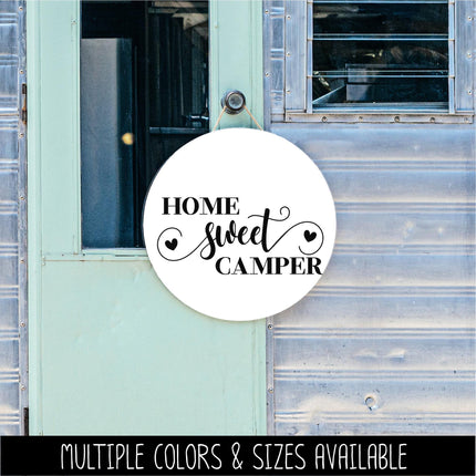Home Sweet Camper Decal Vinyl Sticker, RV Car Tent Outdoor Lover Camping Gift Decor Nature Adventure Travel Outside Love Outdoors Camp Hobby