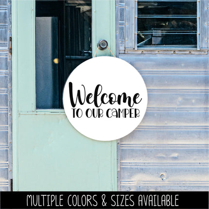 Welcome To Our Camper Decal Vinyl Sticker, RV Car Tent Outdoor Lover Camping Gift Decor Nature Adventure Travel Outside Love Outdoors Camp