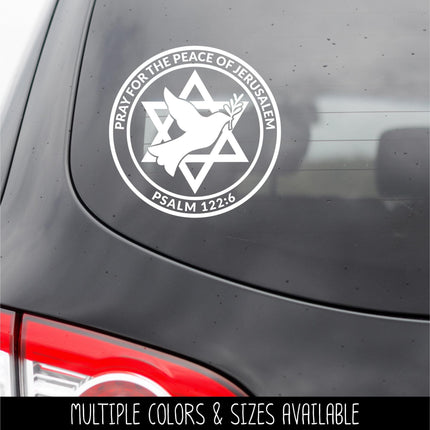 Pray for the Peace of Jerusalem Psalm 122:6 Vinyl Decal Sticker, Bible Verse, Christian, Religious, Inspirational Saying, Sign, Quote Wall