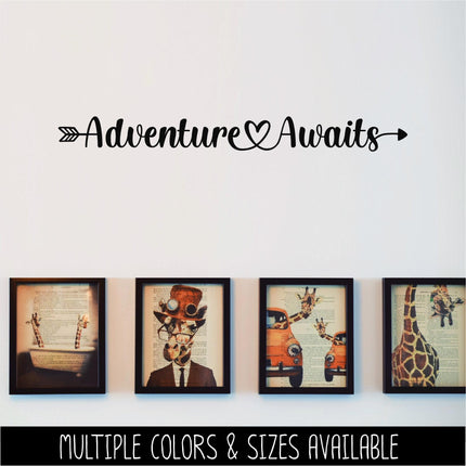 Adventure Awaits Decal Vinyl Sticker, Camper Sticker RV Car Tent Outdoor Lover Camping Gift Decor Nature Adventure Art Travel Outside Love