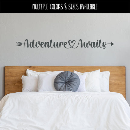 Adventure Awaits Decal Vinyl Sticker, Camper Sticker RV Car Tent Outdoor Lover Camping Gift Decor Nature Adventure Art Travel Outside Love