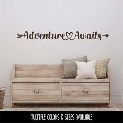 Adventure Awaits Decal Vinyl Sticker, Camper Sticker RV Car Tent Outdoor Lover Camping Gift Decor Nature Adventure Art Travel Outside Love