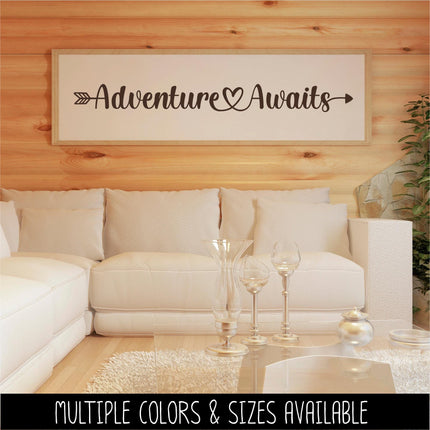Adventure Awaits Decal Vinyl Sticker, Camper Sticker RV Car Tent Outdoor Lover Camping Gift Decor Nature Adventure Art Travel Outside Love