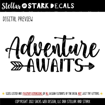 Adventure Awaits Decal Vinyl Sticker, Door Round Camper Sticker RV Car Tent Outdoor Lover Camping Gift Decor Nature Adventure Travel Outside