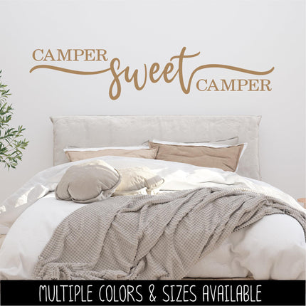 Camper Sweet Camper Decal Vinyl Sticker, RV Car Tent Outdoor Lover Camping Gift Decor Nature Adventure Travel Outside Love Outdoors