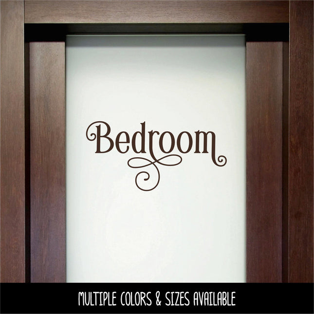Ornamental Bedroom Vinyl Decal - Bed Sticker - Bedroom Decal -Bedroom Label - Bedroom Sign - Bedroom Wall - Bedroom Decor -Bedroom Door