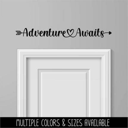 Adventure Awaits Decal Vinyl Sticker, Camper Sticker RV Car Tent Outdoor Lover Camping Gift Decor Nature Adventure Art Travel Outside Love