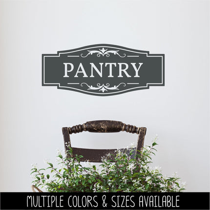 Traditional Pantry Decal - Pantry Sticker - Pantry Door Decal - Pantry Wall Decal - Kitchen Decal - Antique Pantry Door Sign - Kitchen Decor