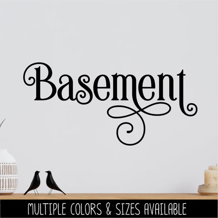 Ornamental Basement Decal - Basement Sticker- Basement Door Decal -Basement Door Sticker - Basement Decor - Basement Sign Decal - Door Label
