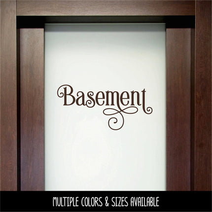 Ornamental Basement Decal - Basement Sticker- Basement Door Decal -Basement Door Sticker - Basement Decor - Basement Sign Decal - Door Label