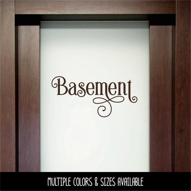 Ornamental Basement Decal - Basement Sticker- Basement Door Decal -Basement Door Sticker - Basement Decor - Basement Sign Decal - Door Label