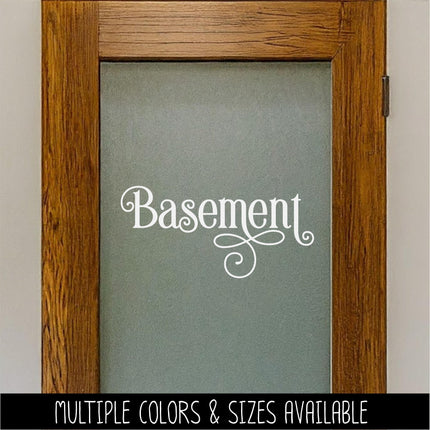 Ornamental Basement Decal - Basement Sticker- Basement Door Decal -Basement Door Sticker - Basement Decor - Basement Sign Decal - Door Label