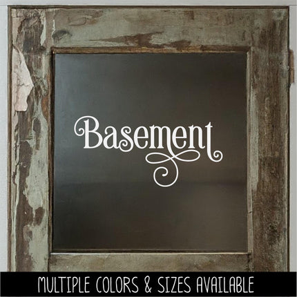Ornamental Basement Decal - Basement Sticker- Basement Door Decal -Basement Door Sticker - Basement Decor - Basement Sign Decal - Door Label