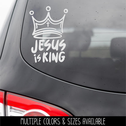 Jesus is King Viny Decal - Crown Sticker - Christian Saying - Bible Verse - Motivational Saying - Jesus - Wall Mural - Lord of Lords - Kings