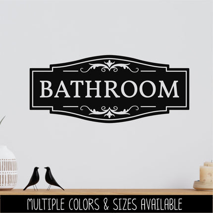 Traditional Bathroom Decal - Bathroom Sticker - Bathroom Door Decal - Bathroom Wall Decal - Washroom Decal - Powder Room Decal - Loo Sign