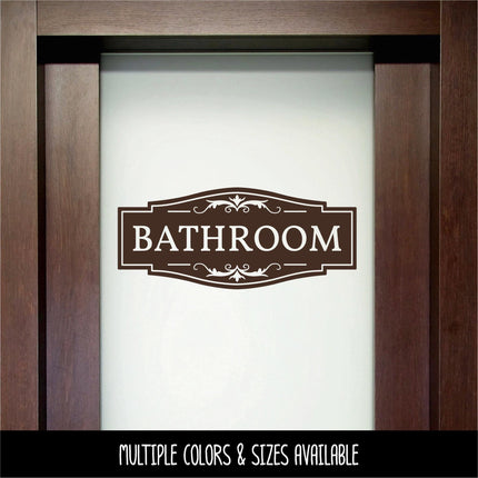 Traditional Bathroom Decal - Bathroom Sticker - Bathroom Door Decal - Bathroom Wall Decal - Washroom Decal - Powder Room Decal - Loo Sign