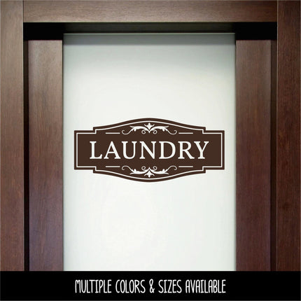 Traditional Laundry Decal - Laundry Sticker - Laundry Door Decal - Laundry Wall Decal - Wash Dry Decal - Antique Laundry Door Sign - Decor