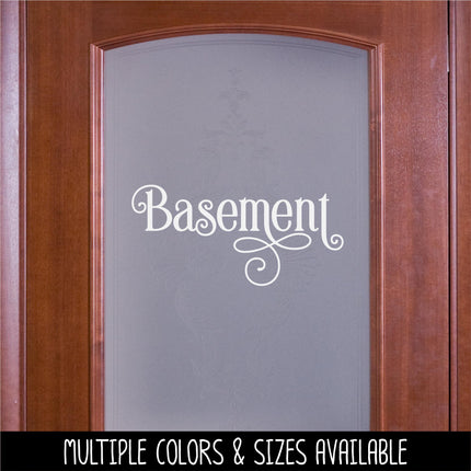 Ornamental Basement Decal - Basement Sticker- Basement Door Decal -Basement Door Sticker - Basement Decor - Basement Sign Decal - Door Label