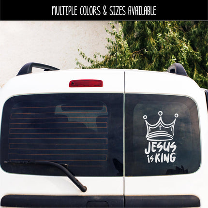 Jesus is King Viny Decal - Crown Sticker - Christian Saying - Bible Verse - Motivational Saying - Jesus - Wall Mural - Lord of Lords - Kings