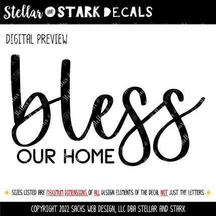 Bless Our Home Vinyl Decal, Bless Our Home Sticker, Welcome Door Sign, Welcome Door Sticker, Christian Door Round Sticker, Wall Sign