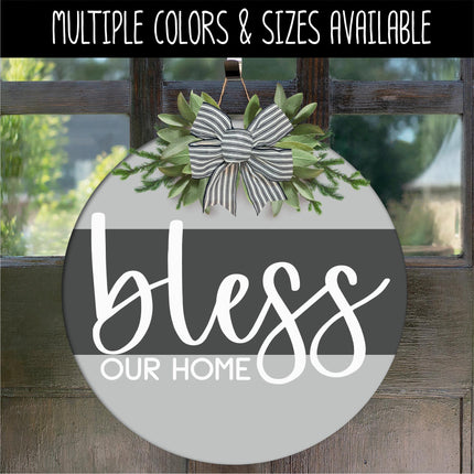Bless Our Home Vinyl Decal, Bless Our Home Sticker, Welcome Door Sign, Welcome Door Sticker, Christian Door Round Sticker, Wall Sign
