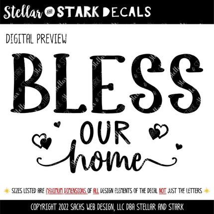 Bless Our Home Vinyl Decal, Welcome Sticker, Funny Welcome Door Sign, Welcome Door Sticker, Welcome Door Round Sticker, Wall Sign, Hearts