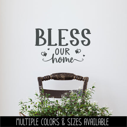 Bless Our Home Vinyl Decal, Welcome Sticker, Funny Welcome Door Sign, Welcome Door Sticker, Welcome Door Round Sticker, Wall Sign, Hearts