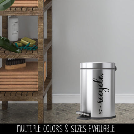 Recycle Vinyl Decal - Container Label, Waste Station Sign, Garbage Can Sticker, Recycling Bin Notice, Kitchen Organization Home Decor