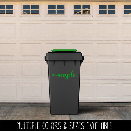 Recycle Vinyl Decal - Container Label, Waste Station Sign, Garbage Can Sticker, Recycling Bin Notice, Kitchen Organization Home Decor