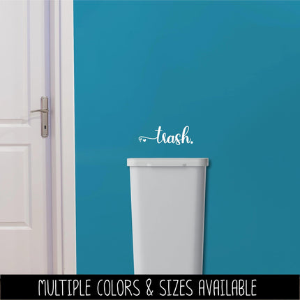 Trash Vinyl Decal - Container Label, Waste Station Sign, Garbage Can Sticker, Recycling Bin Notice, Kitchen Organization Home Decor