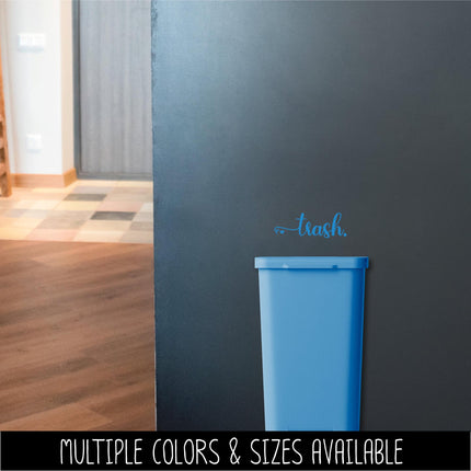 Trash Vinyl Decal - Container Label, Waste Station Sign, Garbage Can Sticker, Recycling Bin Notice, Kitchen Organization Home Decor