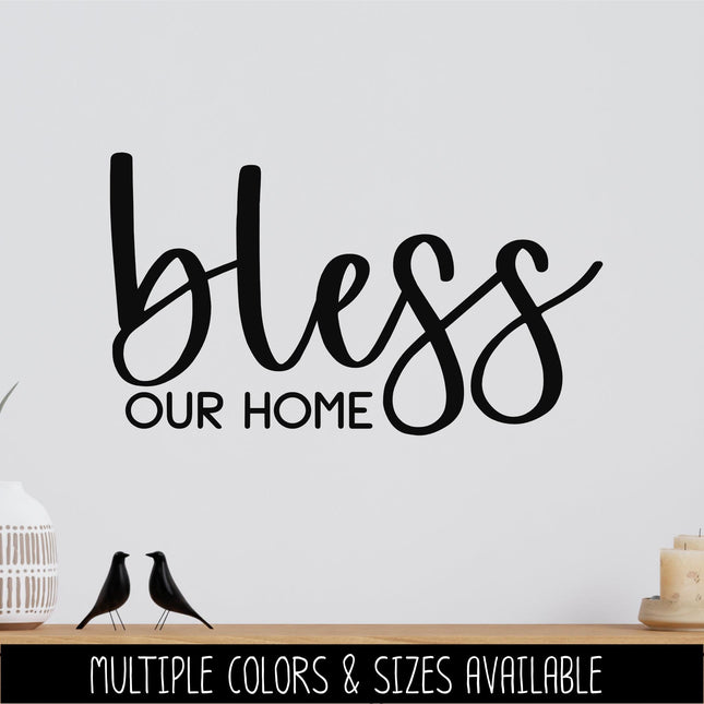 Bless Our Home Vinyl Decal, Bless Our Home Sticker, Welcome Door Sign, Welcome Door Sticker, Christian Door Round Sticker, Wall Sign