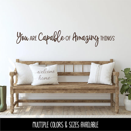 You Are Capable Of Amazing Things Vinyl Decal, Teacher Appreciation Sticker, Wall Quote, Inspirational Gift, Classroom Decor Chalk Sign