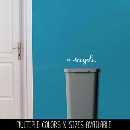Recycle Vinyl Decal - Container Label, Waste Station Sign, Garbage Can Sticker, Recycling Bin Notice, Kitchen Organization Home Decor