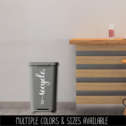Recycle Vinyl Decal - Container Label, Waste Station Sign, Garbage Can Sticker, Recycling Bin Notice, Kitchen Organization Home Decor